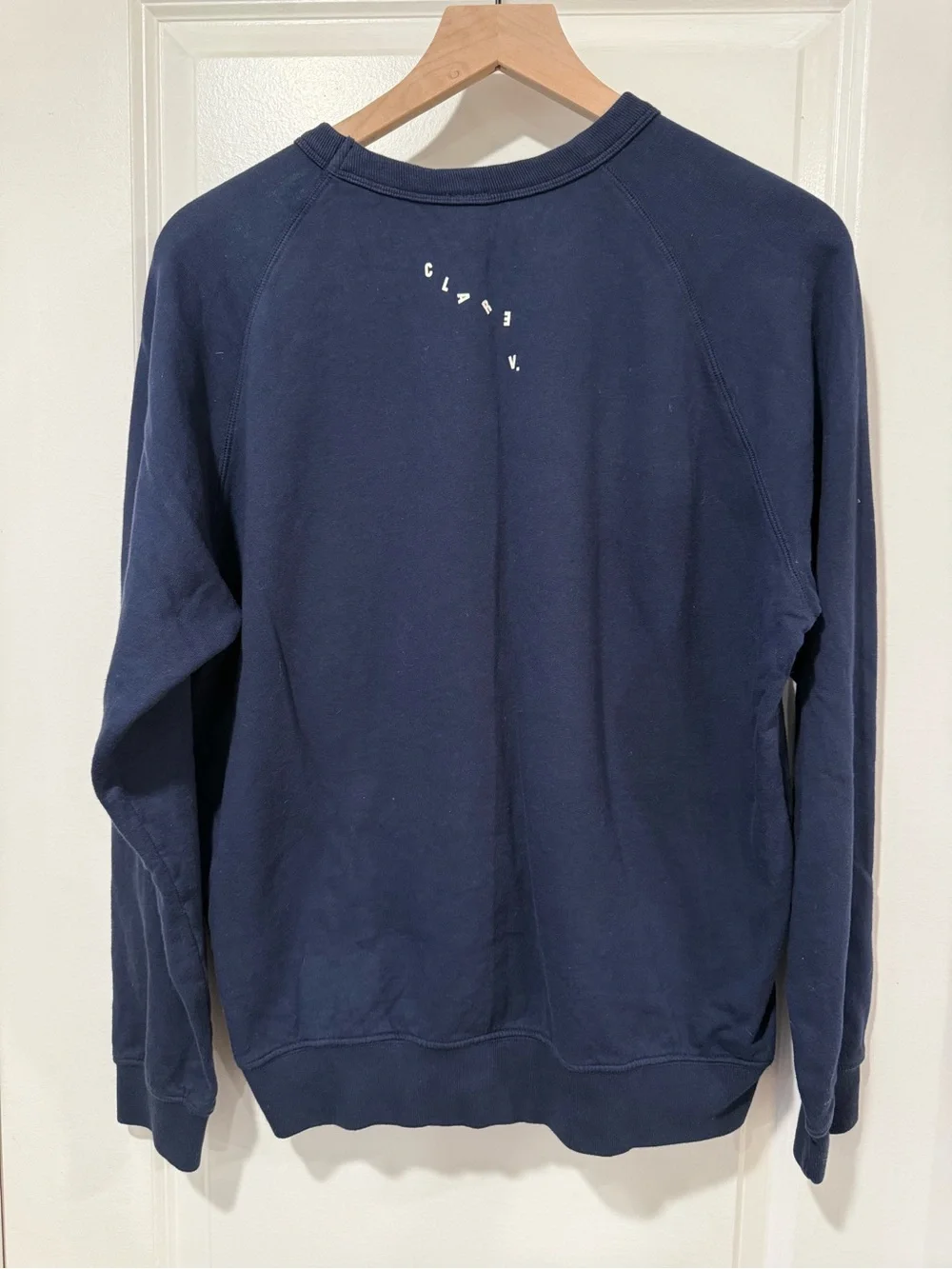 Clare V. Navy Crewneck Sweater with Red Lip Motif - Picture 2 of 2